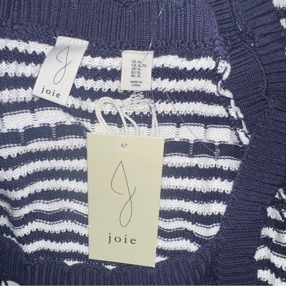Joie Crochet White Blue Maxi Sleeveless Dress XL NWT - Picture 9 of 10